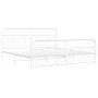 Metal bed frame with white headboard and footboard 200x200 cm by , Beds and slatted bases - Ref: Foro24-377191, Price: 140,93...
