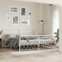 Metal bed frame with white headboard and footboard 200x200 cm by , Beds and slatted bases - Ref: Foro24-377191, Price: 142,96...