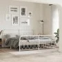 Metal bed frame with white headboard and footboard 200x200 cm by , Beds and slatted bases - Ref: Foro24-377191, Price: 140,93...