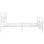 Metal bed frame with white headboard and footboard 200x200 cm by , Beds and slatted bases - Ref: Foro24-377191, Price: 140,93...