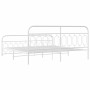Metal bed frame with white headboard and footboard 200x200 cm by , Beds and slatted bases - Ref: Foro24-377191, Price: 142,96...