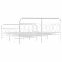 Metal bed frame with white headboard and footboard 200x200 cm by , Beds and slatted bases - Ref: Foro24-377191, Price: 140,93...