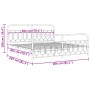 Metal bed frame with white headboard and footboard 200x200 cm by , Beds and slatted bases - Ref: Foro24-377191, Price: 142,96...