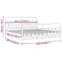 Metal bed frame with white headboard and footboard 200x200 cm by , Beds and slatted bases - Ref: Foro24-377191, Price: 140,93...
