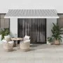 Toldo retráctil aluminio y tela gris antracita y blanco 4x3 m de , Toldos - Ref: Foro24-3216125, Precio: 928,30 €, Descuento: %