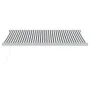 Toldo retráctil aluminio y tela gris antracita y blanco 4x3 m de , Toldos - Ref: Foro24-3216125, Precio: 928,30 €, Descuento: %