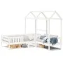 Bett- und Bankset mit weißem Kiefernholzdach 100x200 cm. von , Betten und Lattenroste - Ref: Foro24-3282172, Preis: 333,83 €,...