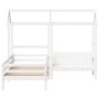 Bett- und Bankset mit weißem Kiefernholzdach 100x200 cm. von , Betten und Lattenroste - Ref: Foro24-3282172, Preis: 338,26 €,...