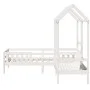 Bett- und Bankset mit weißem Kiefernholzdach 100x200 cm. von , Betten und Lattenroste - Ref: Foro24-3282172, Preis: 333,83 €,...