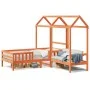 Bed set and bench with brown pine wood roof 80x200 cm by , Beds and slatted bases - Ref: Foro24-3282179, Price: 312,24 €, Dis...