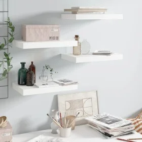 Floating wall shelf 4 pcs glossy white MDF 40x23x3.8 cm by vidaXL, Shelves and shelves - Ref: Foro24-323744, Price: 43,41 €, ...