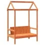 Bed set and bench with brown pine wood roof 80x200 cm by , Beds and slatted bases - Ref: Foro24-3282179, Price: 312,24 €, Dis...