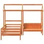 Bed set and bench with brown pine wood roof 80x200 cm by , Beds and slatted bases - Ref: Foro24-3282179, Price: 312,24 €, Dis...