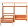 Set de cama y banco con techo madera de pino marrón 80x200 cm de , Camas y somieres - Ref: Foro24-3282179, Precio: 316,26 €, ...
