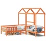 Set de cama y banco con techo madera pino marrón cera 75x190 cm de , Camas y somieres - Ref: Foro24-3282185, Precio: 311,49 €...