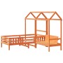 Set de cama y banco con techo madera pino marrón cera 75x190 cm de , Camas y somieres - Ref: Foro24-3282185, Precio: 311,49 €...