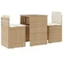 Sillas y mesita de jardín 3 piezas ratán sintético cojín beige de , Conjuntos de jardín - Ref: Foro24-4003873, Precio: 195,75...
