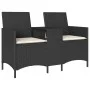 Sofá jardín de 2 plazas con mesa y cojín ratán sintético negro by , Outdoor sofas - Ref: Foro24-4003884, Price: 154,23 €, Dis...