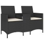 Sofá jardín de 2 plazas con mesa y cojín ratán sintético negro by , Outdoor sofas - Ref: Foro24-4003884, Price: 174,69 €, Dis...