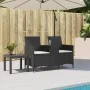 Sofá jardín de 2 plazas con mesa y cojín ratán sintético negro by , Outdoor sofas - Ref: Foro24-4003884, Price: 154,23 €, Dis...