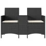 Sofá jardín de 2 plazas con mesa y cojín ratán sintético negro by , Outdoor sofas - Ref: Foro24-4003884, Price: 154,23 €, Dis...