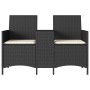 Sofá jardín de 2 plazas con mesa y cojín ratán sintético negro by , Outdoor sofas - Ref: Foro24-4003884, Price: 174,69 €, Dis...