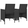 Sofá jardín de 2 plazas con mesa y cojín ratán sintético negro by , Outdoor sofas - Ref: Foro24-4003884, Price: 154,23 €, Dis...