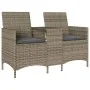 Sofá de jardín 2 plazas con mesa y cojines ratán PE gris by , Outdoor sofas - Ref: Foro24-4003886, Price: 141,64 €, Discount: %