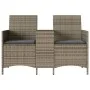 Sofá de jardín 2 plazas con mesa y cojines ratán PE gris by , Outdoor sofas - Ref: Foro24-4003886, Price: 141,64 €, Discount: %