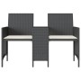 Sofá de jardín 2 plazas con mesa y taburetes ratán PE negro by , Outdoor sofas - Ref: Foro24-4003890, Price: 187,49 €, Discou...
