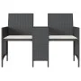 Zweiplätziges Gartensofa mit Tisch und Hockern aus schwarzem PE-Rattan. von , Outdoor-Sofas - Ref: Foro24-4003890, Preis: 184...
