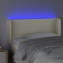 Cabecero con LED cuero sintético crema 93x16x78/88 cm