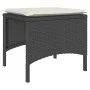 Zweiplätziges Gartensofa mit Tisch und Hockern aus schwarzem PE-Rattan. von , Outdoor-Sofas - Ref: Foro24-4003890, Preis: 184...