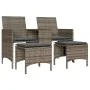 Sofá de jardín 2 plazas con mesa y taburetes ratán PE gris by , Outdoor sofas - Ref: Foro24-4003892, Price: 190,56 €, Discoun...