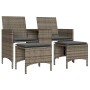 Sofá de jardín 2 plazas con mesa y taburetes ratán PE gris by , Outdoor sofas - Ref: Foro24-4003892, Price: 180,29 €, Discoun...