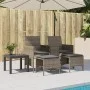 Sofá de jardín 2 plazas con mesa y taburetes ratán PE gris by , Outdoor sofas - Ref: Foro24-4003892, Price: 190,56 €, Discoun...
