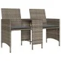 Sofá de jardín 2 plazas con mesa y taburetes ratán PE gris by , Outdoor sofas - Ref: Foro24-4003892, Price: 190,56 €, Discoun...