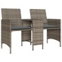 Sofá de jardín 2 plazas con mesa y taburetes ratán PE gris by , Outdoor sofas - Ref: Foro24-4003892, Price: 180,29 €, Discoun...