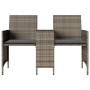 Sofá de jardín 2 plazas con mesa y taburetes ratán PE gris by , Outdoor sofas - Ref: Foro24-4003892, Price: 180,29 €, Discoun...