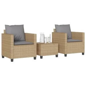 Gartenmöbel-Set 3-teilig aus synthetischem Rattan mit beigen Kissen von , Gartensets - Ref: Foro24-4003899, Preis: 237,03 €, ...