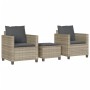 Gartenmöbel-Set 3-teilig aus synthetischem Rattan mit grauen Kissen von , Gartensets - Ref: Foro24-4003901, Preis: 238,76 €, ...