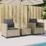 Gartenmöbel-Set 3-teilig aus synthetischem Rattan mit grauen Kissen von , Gartensets - Ref: Foro24-4003901, Preis: 239,05 €, ...