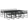 Juego de comedor de jardín 9 piezas ratán sintético negro by , Garden sets - Ref: Foro24-3295050, Price: 588,64 €, Discount: %