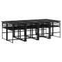 Juego de comedor de jardín 9 piezas ratán sintético negro by , Garden sets - Ref: Foro24-3295050, Price: 588,64 €, Discount: %