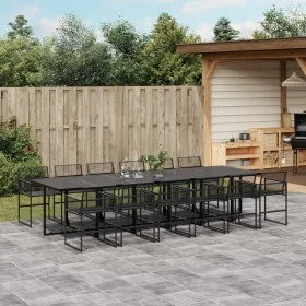 Set de comedor de jardín 13 pzas ratán sintético negro by , Garden sets - Ref: Foro24-3295052, Price: 1,00 €, Discount: %