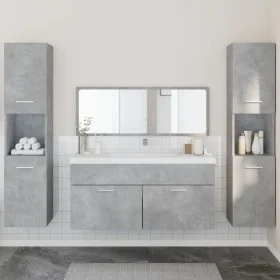 Badezimmermöbel-Set 4-teilig aus grauem Beton-Sperrholz von , Badezimmermöbel - Ref: Foro24-3308539, Preis: 221,28 €, Rabatt: %