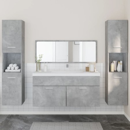 Badezimmermöbel-Set 4-teilig aus grauem Beton-Sperrholz von , Badezimmermöbel - Ref: Foro24-3308539, Preis: 225,25 €, Rabatt: %