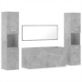 Juego muebles de baño 4 pzas madera contrachapada gris hormigón de , Muebles de baño - Ref: Foro24-3308539, Precio: 225,25 €,...