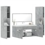 Juego muebles de baño 4 pzas madera contrachapada gris hormigón de , Muebles de baño - Ref: Foro24-3308539, Precio: 225,25 €,...