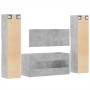 Juego muebles de baño 4 pzas madera contrachapada gris hormigón de , Muebles de baño - Ref: Foro24-3308539, Precio: 225,25 €,...